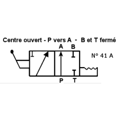 Distributore a leva con ritenuta - NG 6 - 3-2 CENTRO P a A - B e T CHIUSO - N 41A