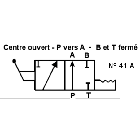 Distributore a leva con ritenuta - NG 6 - 3-2 CENTRO P a A - B e T CHIUSO - N 41A