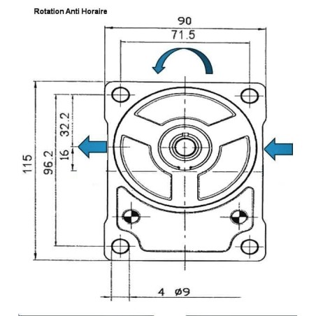 Hydraulic pump A ENGRENAGE GR2 - GAUCHE - 04.0 CC - BRIDE EUROPEENNE