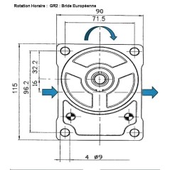 GR2 hydraulic pump - RIGHT - 04.0 CC - EUROPEAN FLANGE