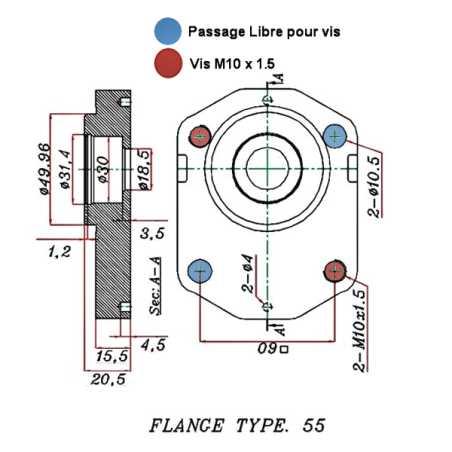 GR2 Hydraulikpumpe - Cone 1/5 - LINKS - 08.0 CC - BOSCH BRIDE