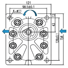 GR3 hydraulic pump - LEFT - 55.0 CC - EUROPEAN FLANGE