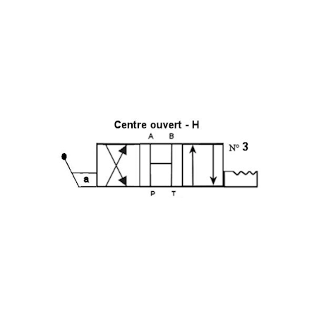 Distributore a leva con detentore - NG 6 - 4-3 - Centro aperto H - N3