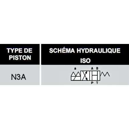 electrodistributeur 12 VCC - NG6 - 4/2 CENTRE OUVERT - en H - N3A.