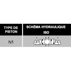 12 VDC monostabiler Elektroverteiler - NG6 - 4/3 CENTRE FERME - N1.