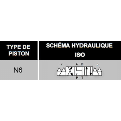 electrodistributeur 12 VCC - NG6 - 4/3 - Y en A/B/T et P FERME - N6.