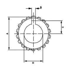 Manicotto di accoppiamento 15 denti esterno 1:5 - GR2