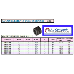 Manguito de acoplamiento 20 dientes exterior 1:5 - GR2 MO2020B € 65.13