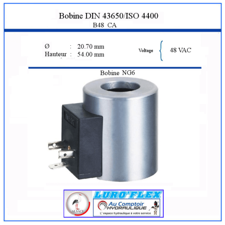 Bobina NG 06 - 48 VAC - Ø interno 20,70 - Altezza 54