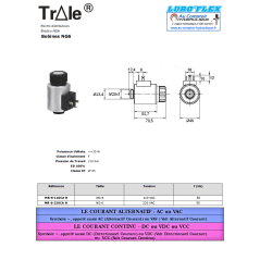 Trale Bobina NG6 - 110 VAC - Ø interior 23,40 - 32 W - Altura 50,70 - 3