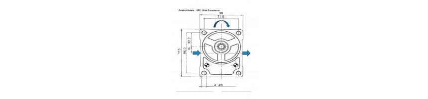 Rotation a droite pour pompe hydraulique G2