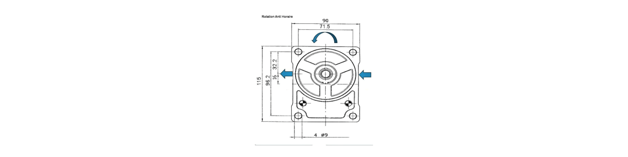 Left-hand rotation for hydraulic gear pump