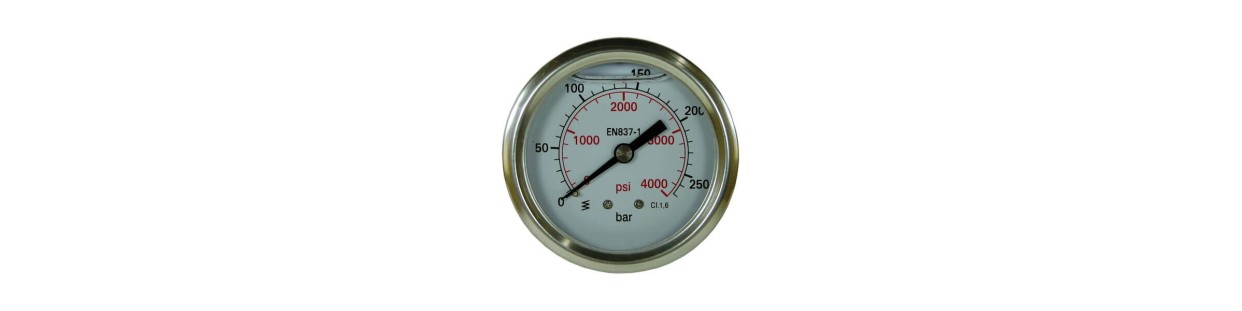 Horizontal oil bath pressure gauge - Au Comptoir Hydraulique